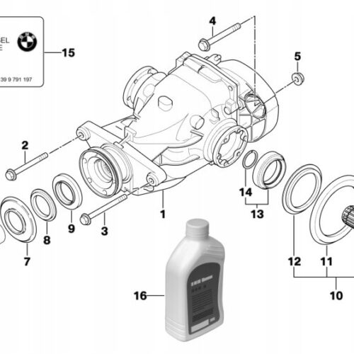 BMW E65 E66 745i AT-Przekładnia tylnej osi 3310 7502981 DYFER MOST TYLNY