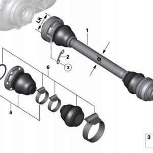 Półoś napędowa 3320 7572683 BMW E60 E65 E64 E66 E63 E61