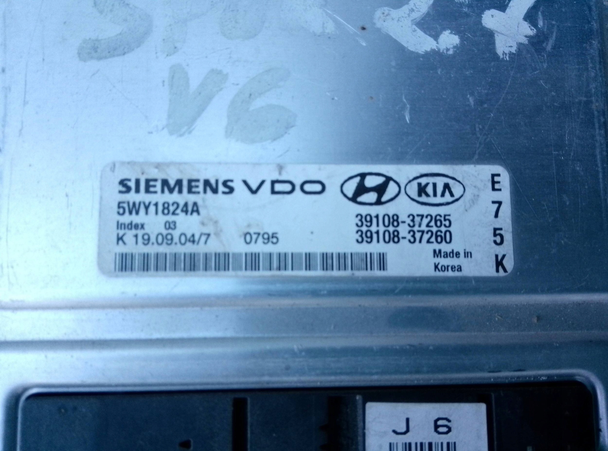 KIA Sportage 2.7 v6 2007 Sterownik / Moduł ECU 3910837260 - obrazek 3