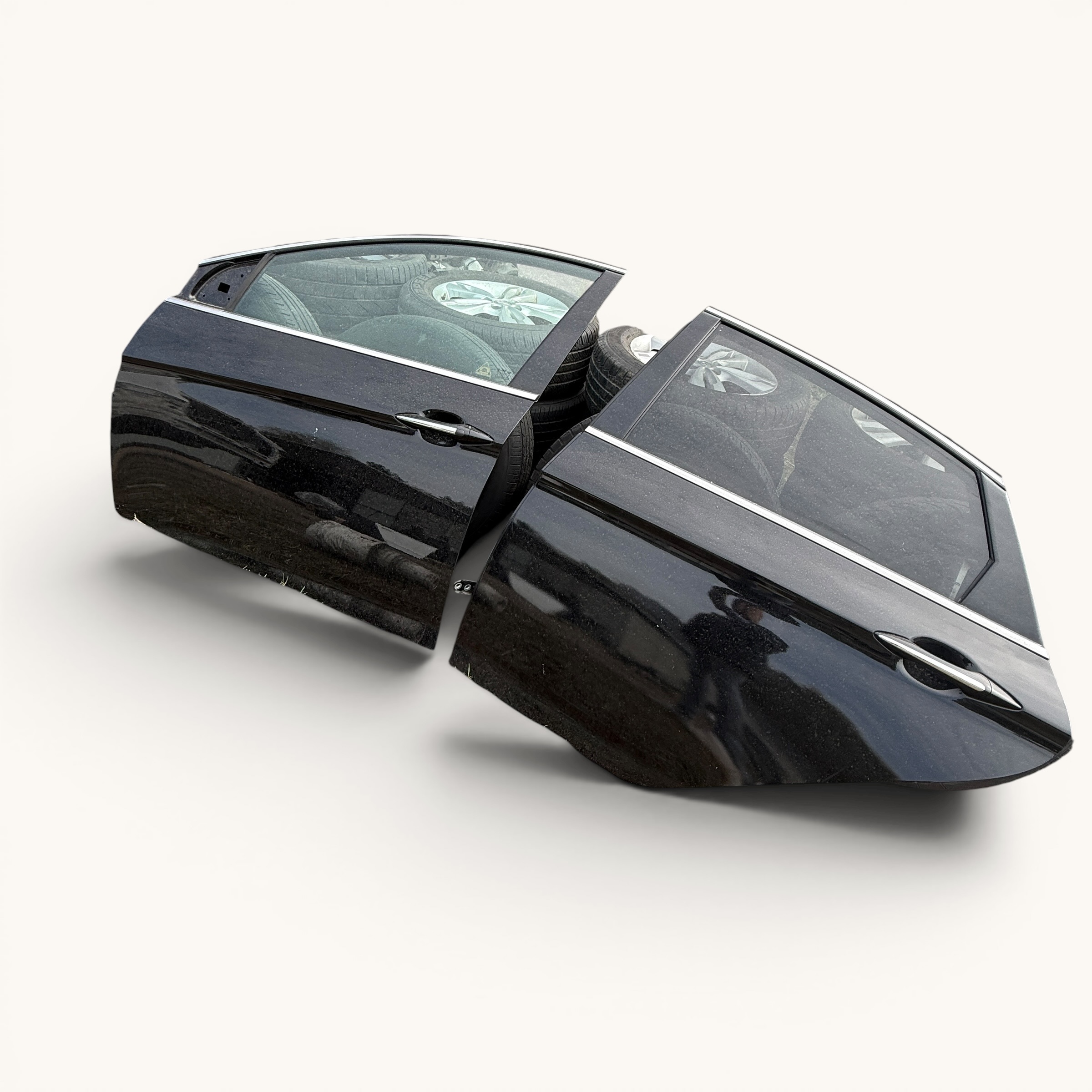 Drzwi przednie lewe lewy przód Hyundai I40 2019r Czarne NKA - obrazek 2