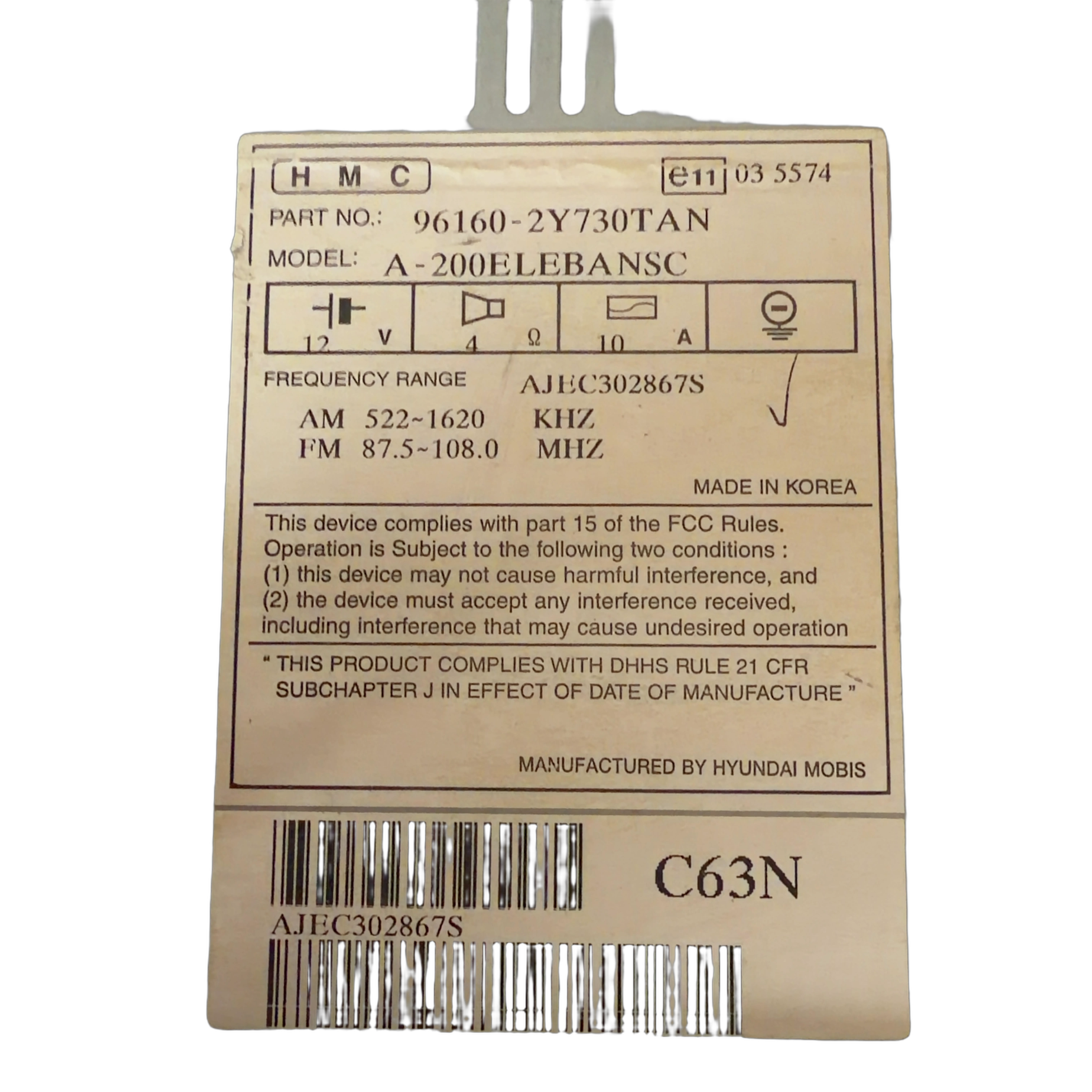 Radio Hyundai ix35 96160-2Y730TAN - obrazek 4